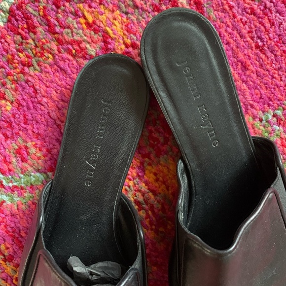 JENNI Kayne Black Leather Mules 7 - Picture 11 of 12